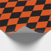 Papier Cadeau Arlequin orange noir et brillant extra large (Coin)