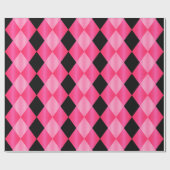Papier Cadeau Arlequin plié, CADEAU rose-noir (Plat)