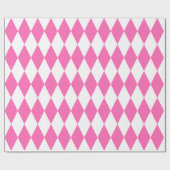 Papier Cadeau Arlequin rose et blanc extra-large (Plat)