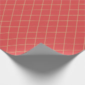 Papier Cadeau Arlequin rouge et or géométrique (Coin)