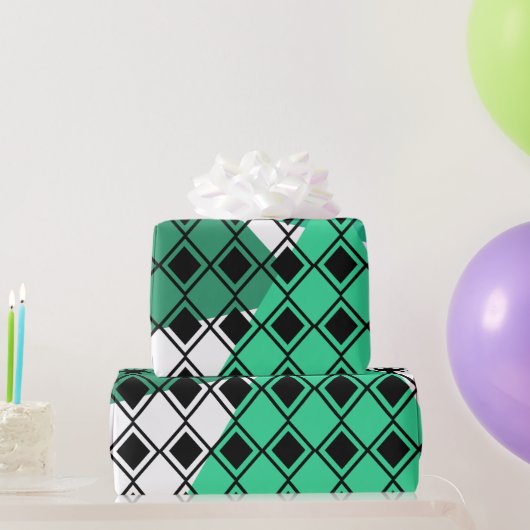 Papier Cadeau Arlequin Triangle Vert (Cadeaux de fête)