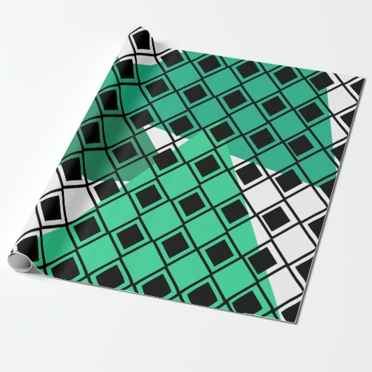 Papier Cadeau Arlequin Triangle Vert (Déroulé)