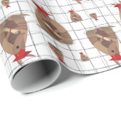 Papier Cadeau Armadillo, diplômé du Texas rouge (Coin rond)