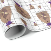 Papier Cadeau Armadillo Graduate du Texas violet (Coin rond)