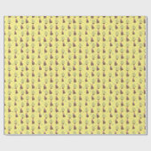 Papier Cadeau Armadillo Père Noël Jaune Avec Arbre De Noël & Éto (Plat)