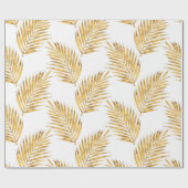 Papier Cadeau Armature de palme d'aquarelle or (Plat)