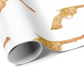 Papier Cadeau Arme à feu antique (Coin rond)