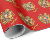Papier Cadeau Arménie Cadeaux, Drapeau arménien, Emblème /Rouge (Coin rond)