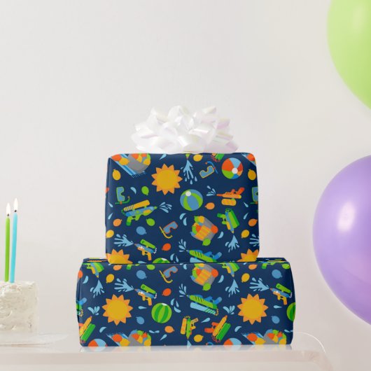 Papier Cadeau Armes à eau ballons d'été enfants motif (Cadeaux de fête)