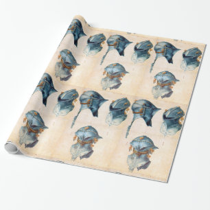 PAPIER CADEAU ARMEURS DE CHEVALIER ANTIQUE / TROIS ÉTUDES D'UN C