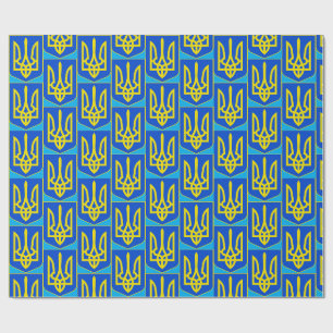 Papier Cadeau Armoirie de l'Ukraine Trident doré Beaux-Arts