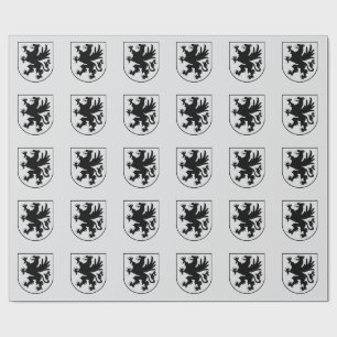 Papier Cadeau Armoiries de Poméranie Noir et Blanc Héraldique