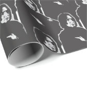 Papier Cadeau Armoiries de Snape Severus croisées B-W (Coin rond)