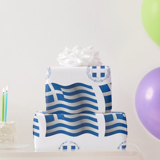 Papier Cadeau Armoiries Du Drapeau De Grèce