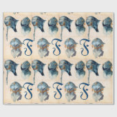 PAPIER CADEAU ARMOURS ANCIENS /TROIS ÉTUDES D'UN MONOGRAMME DE C (Plat)