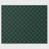 Papier Cadeau Armstrong clan tartan bleu vert plaid (Plat)