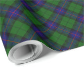 Papier Cadeau Armstrong clan tartan bleu vert plaid (Coin rond)