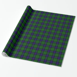 Papier Cadeau Armstrong tartan bleu et vert plaid