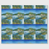 Papier Cadeau ARNO RIVER À ROVEZZANO Florence Paysage toscan (Plat)