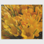 Papier Cadeau Arôme de Crocus jaune - Fleurs jaunes dorées (Plat)