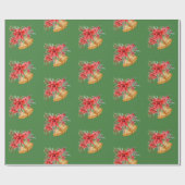 Papier Cadeau Arrangement de Poinsettias (Plat)