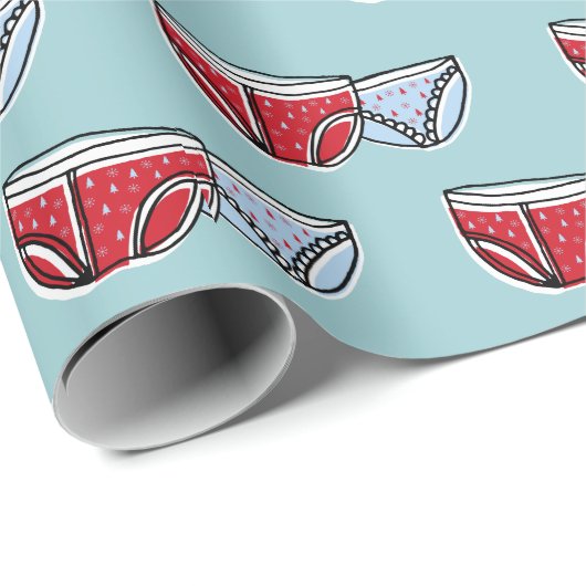 Papier Cadeau Arrêtez De Croire En Père Noël Sous-Vêtements Papi (Coin rond)