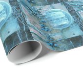 Papier Cadeau Arrière Allée Vue Blues Tint (Coin rond)