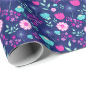 Papier Cadeau Arrière - plan à motif floral mignon (Coin rond)