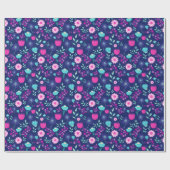 Papier Cadeau Arrière - plan à motif floral mignon (Plat)