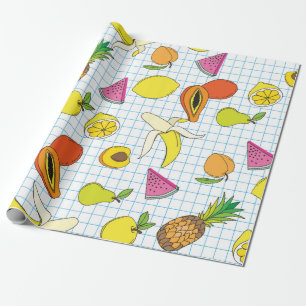 Papier Cadeau Arrière - plan aux fruits juteux. Patte de fruits