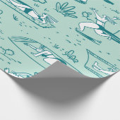 Papier Cadeau Arrière - plan avec des filles de plage d'été. Pat (Coin)