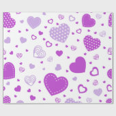 Papier Cadeau Arrière - plan blanc de coeur pourpre (Plat)