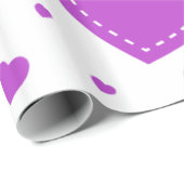 Papier Cadeau Arrière - plan blanc de coeur pourpre (Coin rond)