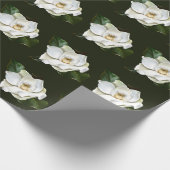 Papier Cadeau Arrière - plan blanc Magnolia Closeup Vert (Coin)