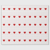 Papier Cadeau Arrière - plan blanc rouge de Coeur et Polka Dot (Plat)