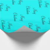 Papier Cadeau Arrière - plan bleu-clair cyan fait sur commande (Coin)