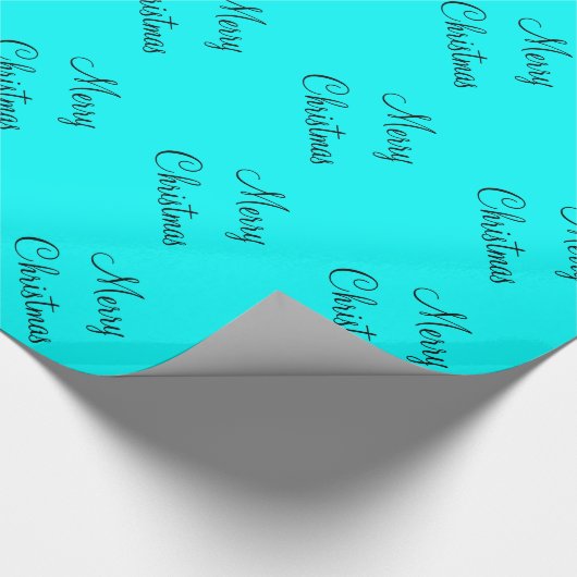 Papier Cadeau Arrière - plan bleu-clair cyan fait sur commande (Coin)