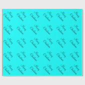 Papier Cadeau Arrière - plan bleu-clair cyan fait sur commande (Plat)