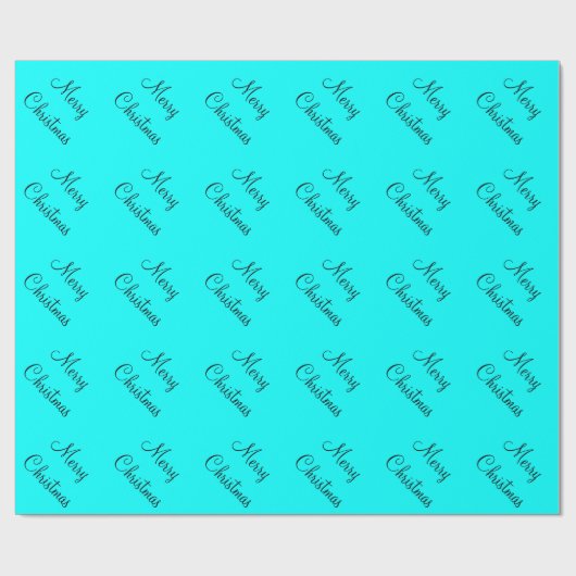 Papier Cadeau Arrière - plan bleu-clair cyan fait sur commande (Plat)