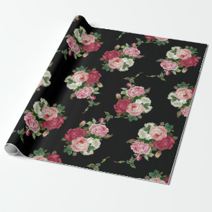 Papier Cadeau Arrière - plan Bouquet-Noir de rose élégant de