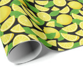 Papier Cadeau Arrière - plan citron (Coin rond)