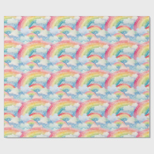 Papier Cadeau Arrière - plan couleur aquarelle avec Rainbows