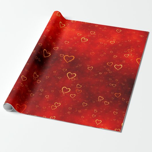 Papier Cadeau Arrière - plan d'amour sur (Déroulé)