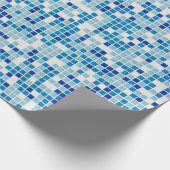 Papier Cadeau Arrière - plan de carreaux bleus (Coin)