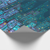 Papier Cadeau Arrière - plan de Cityscape de nuit. Illustration  (Coin)