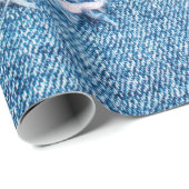 Papier Cadeau Arrière - plan de denim texturé. Trou déchiré dans (Coin rond)