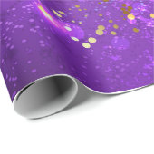 Papier Cadeau Arrière - plan de feuille violet avec étoiles (Coin rond)