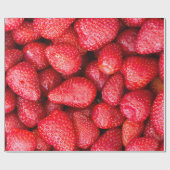 Papier Cadeau Arrière - plan de fraises (Plat)