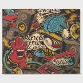 Papier Cadeau Arrière - plan de graffiti sans couture. Ppa trans (Plat)