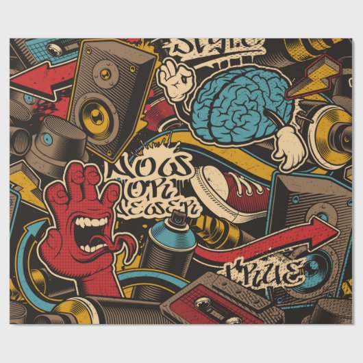 Papier Cadeau Arrière - plan de graffiti sans couture. Ppa trans (Plat)